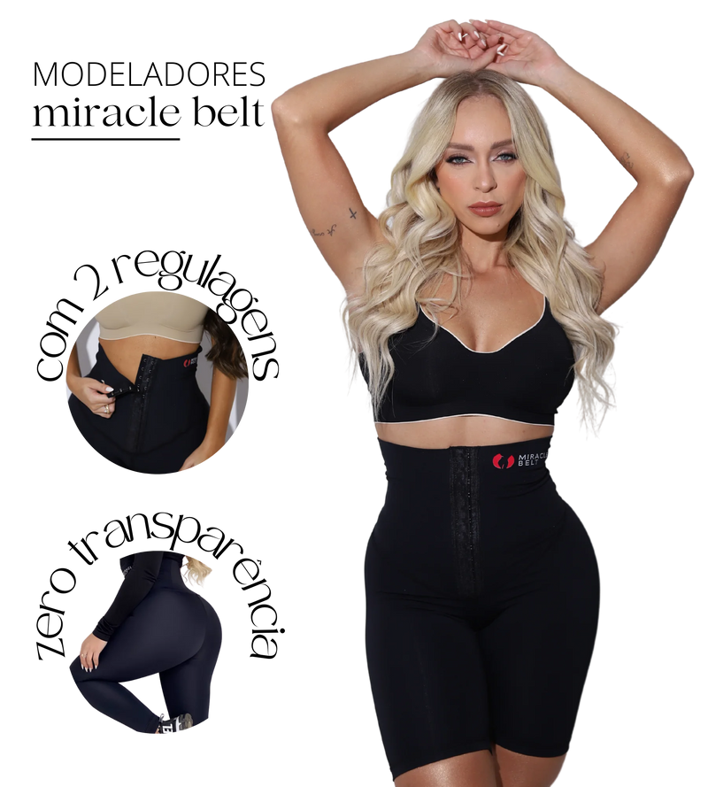 Cinta Faixa 4 Fechos e Sutiã Modelador + Miracle Gummy